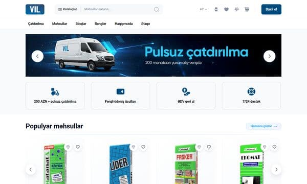 Vil.az layihəsinin ana səhifəsi