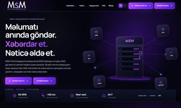 MSM SMS Gateway layihəsinin ana səhifəsi