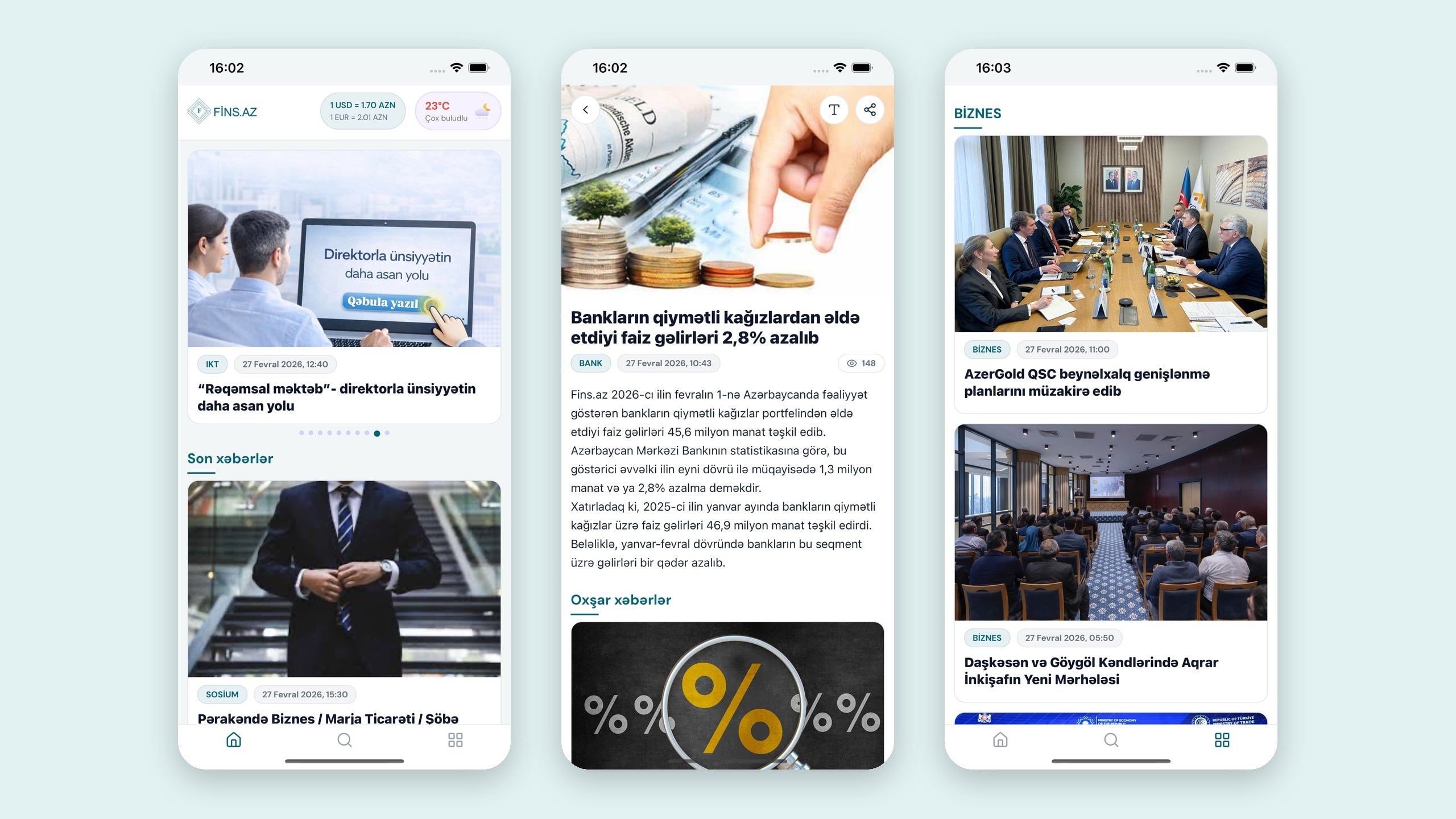 Fins.az — мобильное приложение