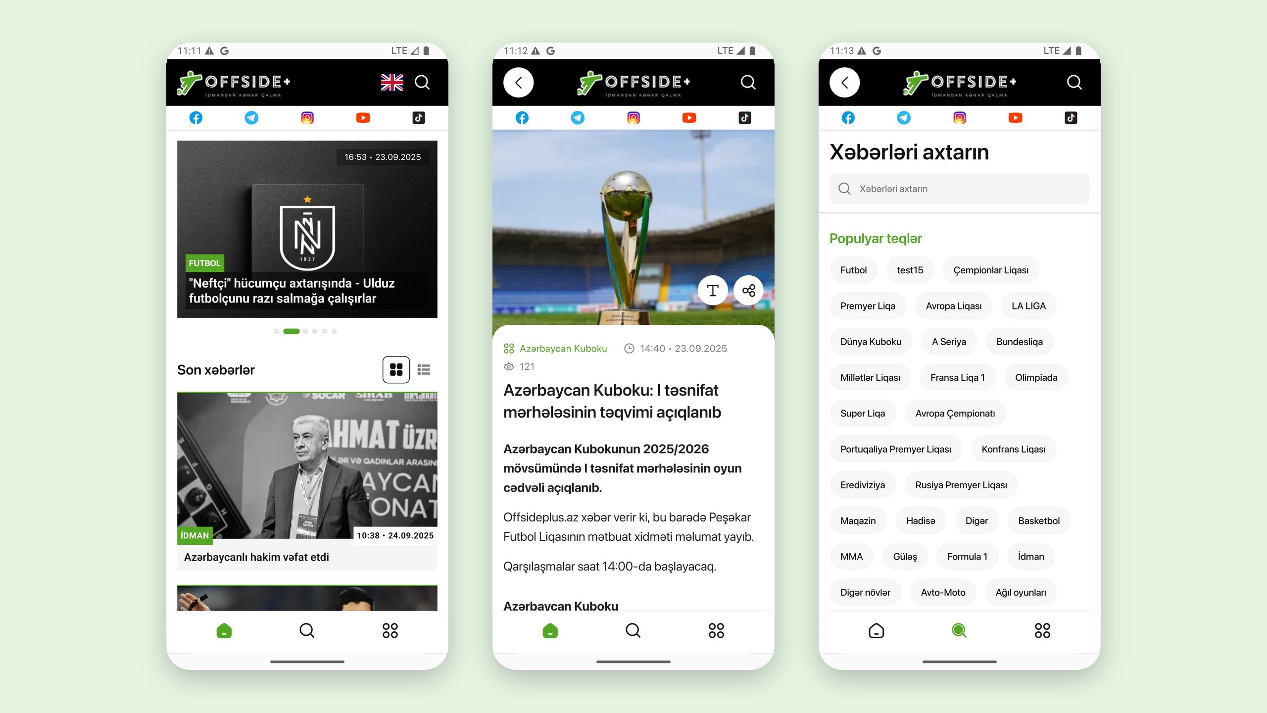 OffsidePlus.az — mobil tətbiq
